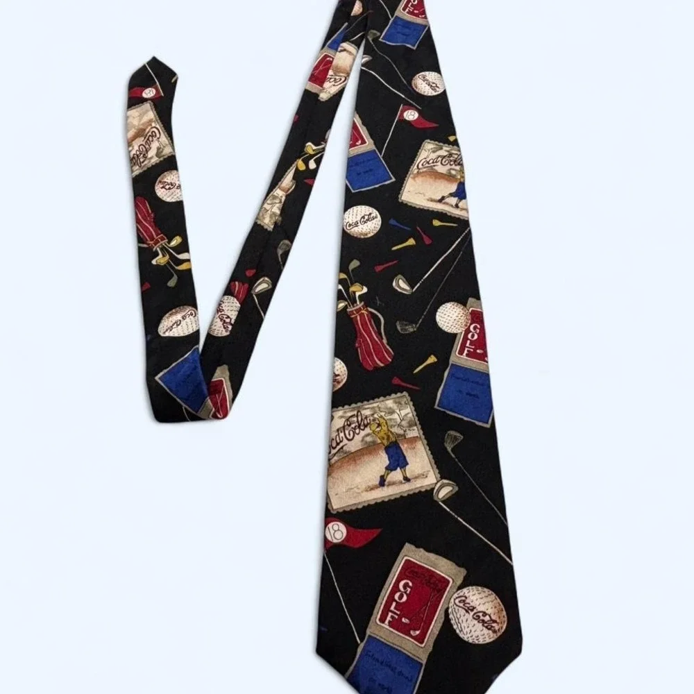 Vtg‎ Silk Coca Cola Golf Tie made in USA